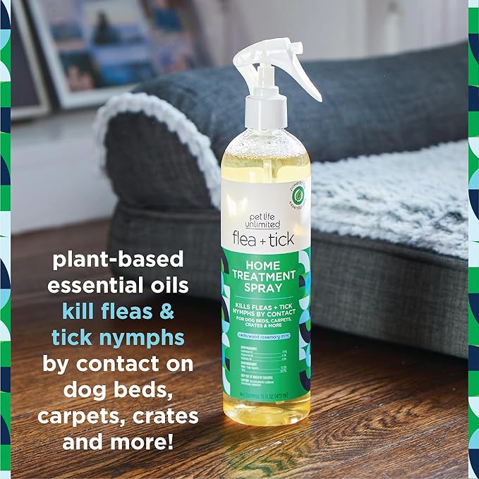 Pet Life Unlimited Natural Flea and Tick 3-Step Kit - Flea and Tick Spray for Dogs, Flea Spray for Home, and Flea and Tick Shampoo for Dogs - Plant-Based Flea and Tick Kit - Made in USA - 3-Step Kit PetLifeUnlimited