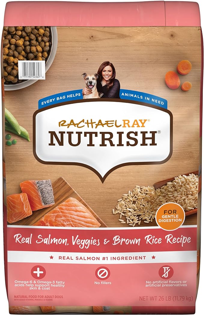 Rachael Ray Nutrish Salmon Dry Dog Food, 26 Pound Bag - PAWPICO
