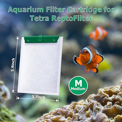 [Assembled] Medium Filter Cartridge Replacement for Tetra Whisper Bio-Bag Filters Cartridges Medium, Compatible with Tetra Whisper Filters 10i / IQ10 / PF10 and TetraFauna ReptoFilter - 9 Pack Renami