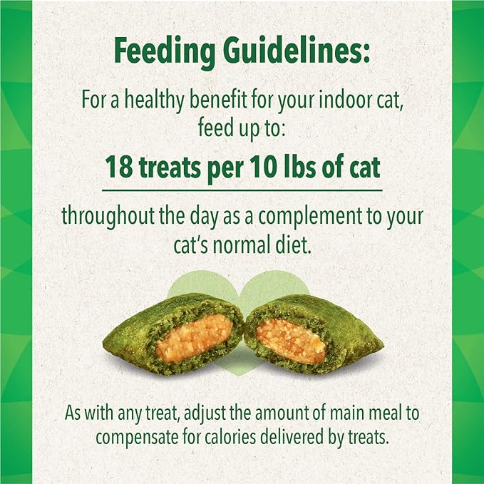 FELINE GREENIES SMARTBITES HEALTHY INDOOR Natural Treats for Cats, Chicken Flavor, 16 oz. Tub GREENIES