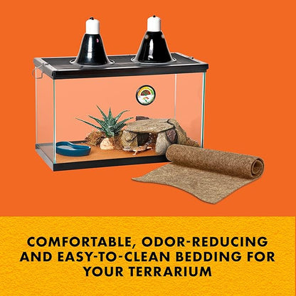 Zilla Reptile Terrarium Bedding Substrate Floor Liner, Brown, 30G, 11.75" x 35.5" Zilla