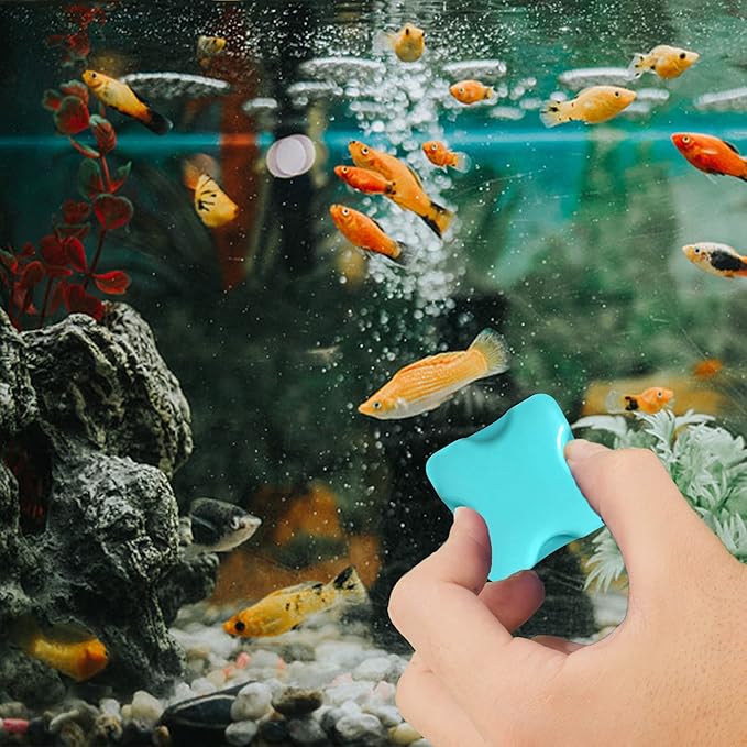 Magnetic Aquarium Fish Tank Glass Algae Scrapers Glass Cleaner Scrubber Clean [Compact, Scratch-Free, Non-Slip, Magnetizing] Mini Neptonion