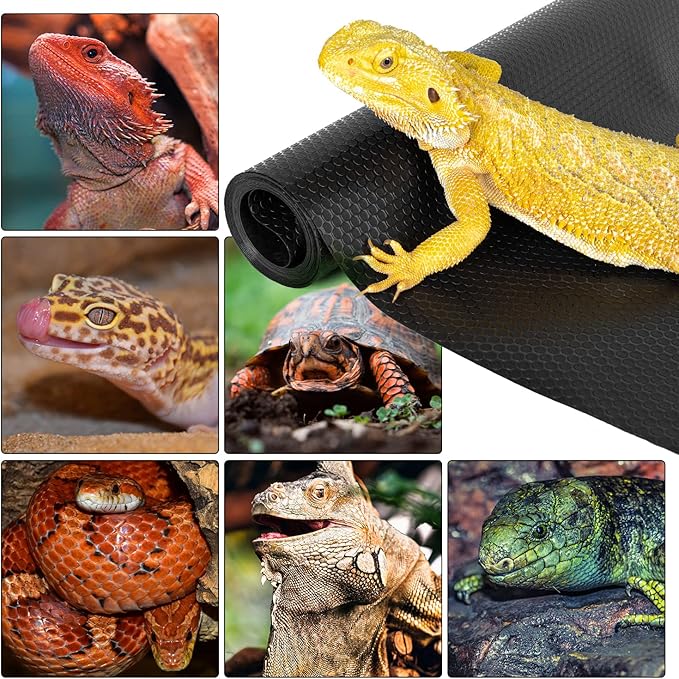 REPTIZOO Reptile Substrate Mat Terrarium Carpet, 118" x 23.6" Non-Adhesive Reptile Terrarium Bedding Substrate Liner, Reptile Tank Accessories for Bearded Dragon,Leopard Gecko,Lizard,Tortoise REPTIZOO