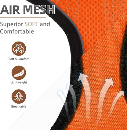 PUPTECK Soft Mesh Dog Harness and Leash Set Pet Puppy Cat Comfort Padded Vest No Pull Harnesses, Solid Orange, M PUPTECK