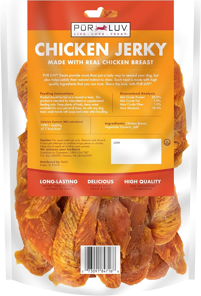 Dog Treats, Chicken Jerky for Dogs, Made with 100% Real Chicken Breast, 32 Ounces, Healthy, Easily Digestible, Long-Lasting, High Protein Dog Treat, Satisfies Dog's Urge to Chew - PAWPICO