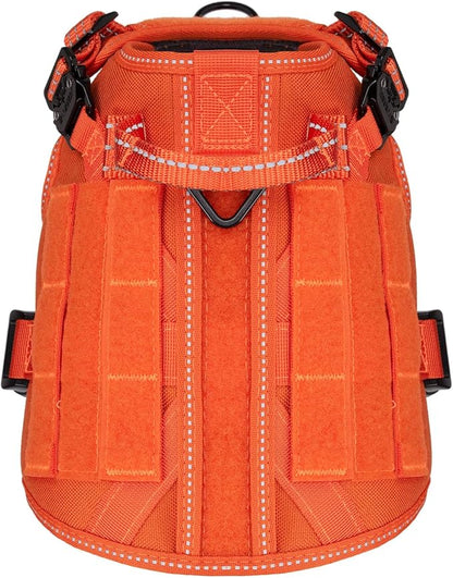 ICEFANG Tactical Dog Harness, Small Size,2X Metal Buckle,Working Dog MOLLE Vest with Handle,No Pulling Front Leash Clip,Hook and Loop Panel ICEFANGDIRECT