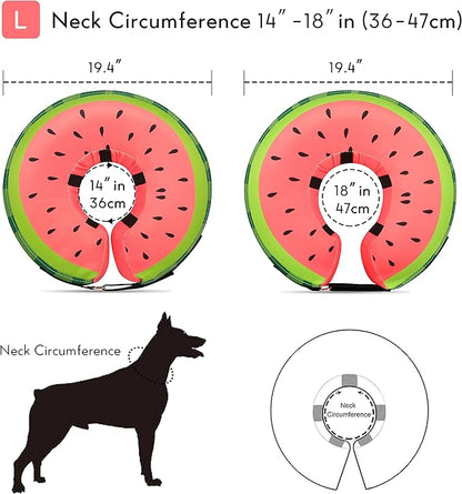 Dog Cone Collar for Small Medium Large Dogs for After Surgery, Pet Inflatable Neck Donut Collar Soft Protective Recovery Cone for Dogs and Cats - Alternative E Collar Does not Block Vision - Red,L MIDOG