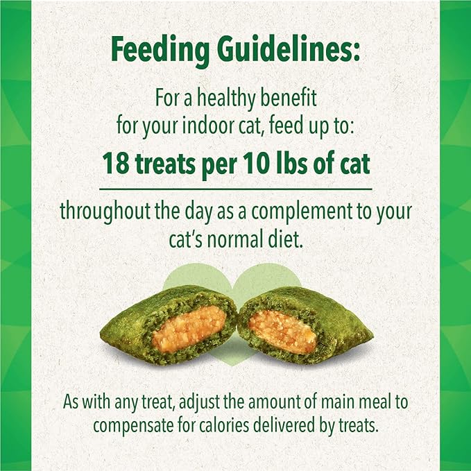FELINE GREENIES SMARTBITES HEALTHY INDOOR Natural Treats for Cats, Tuna Flavor, 2.1 oz. Pouch GREENIES