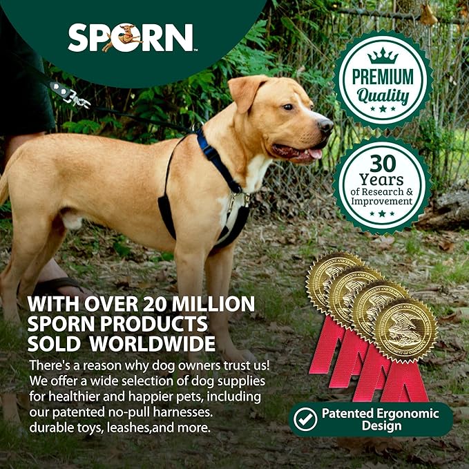 Sporn Original Training Halter, No Pull Dog Harness for Large Dogs with Blue Padded Sherpa Sleeves, Breathable Large Dog Harness No Pull, Provides to All Large Sized Breeds Sporn