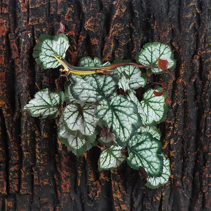 Fake Reptile Plants for Reptile Terrarium Plants, Reptile Plant Décor, Turtle Tank Plants with Suction Cup IBWell