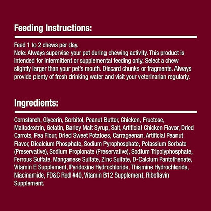 SmartBones Smart Twist Sticks With Peanut Butter 50 Count, Rawhide-Free Chews For Dogs, SBTT-02943, 50-count - PAWPICO