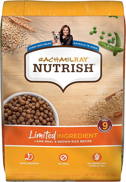 Rachael Ray Nutrish Limited Ingredient Diet Lamb Meal & Brown Rice Recipe, 28 Pounds, 007119000675 - PAWPICO