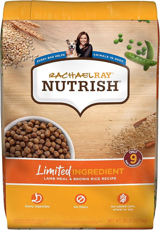 Rachael Ray Nutrish Limited Ingredient Diet Lamb Meal & Brown Rice Recipe, 28 Pounds, 007119000675 - PAWPICO
