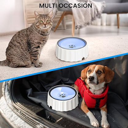 Dog Water Bowl No Spill 70oz/2L Large Capacity Dog Water Bowl Dispenser Non Slip No Splash Dog Water Bowl Pet Slow Feeder No Drip Dog Water Bowl on Vehicle Slow Water Bowl for Dog and Cat Purple - PAWPICO