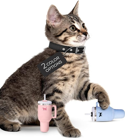 Kitty Cup Tumbler Cat Toy – Cute Cat Toy with Catnip, Crinkle Cat Toys for Cat Birthdays or Christmas, Funny Cat Toys for Kittens (Chambray Blue) - PAWPICO