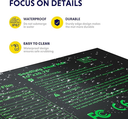 iPower 10" x 20.75" Waterproof Durable Seedling Heat Mat with Controller Warm Hydroponic Plant for Indoor Gardening Germination Starting iPower