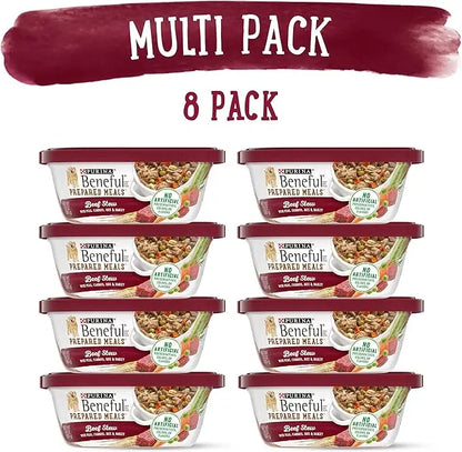 Beneful Purina Gravy Wet Dog Food, Prepared Meals Beef Stew - (8) 10 oz. Tubs (Pack of 2) - PAWPICO