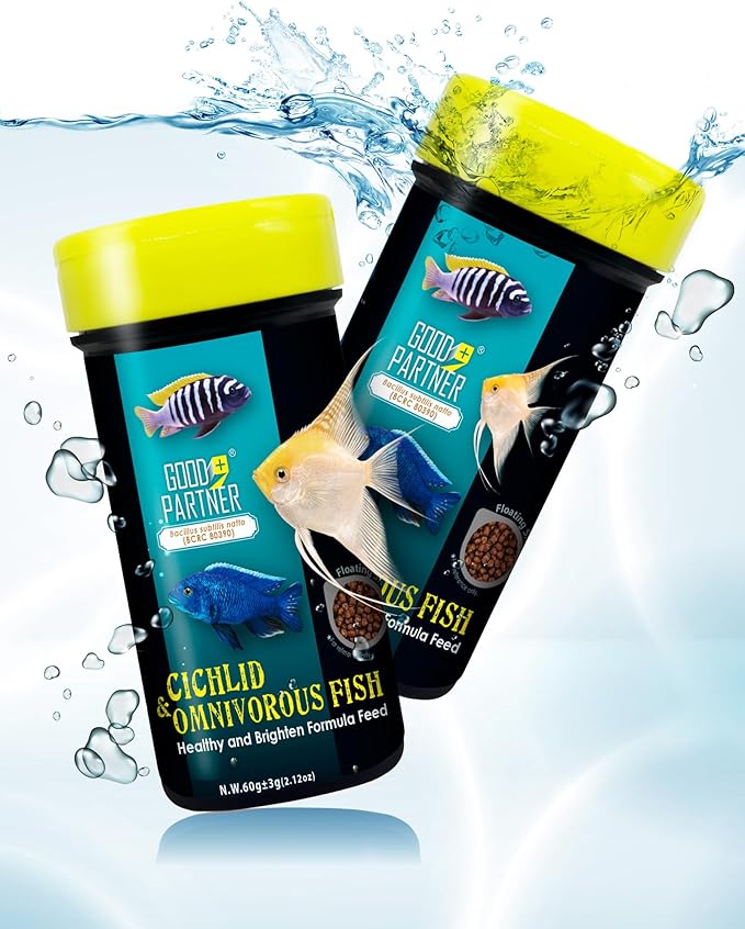 Purify Series for Cichlid Fish Food, Floating pellets, Nutritionally Balanced Professional Formula, Color Enhancing, All Natural Ingredients, Small Granule, 2.12 oz (Pack of 2) GOODPARTNERFishFoodPurifySeries