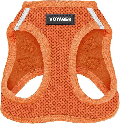 Voyager Step-in Air Dog Harness - All Weather Mesh, Reflective, No Pull Harness for Small, Medium Dogs, Cats - Secure with Hook & Loop Fastener, Buckle, Double D-Rings - Orange, S BestPetSuppliesLLC