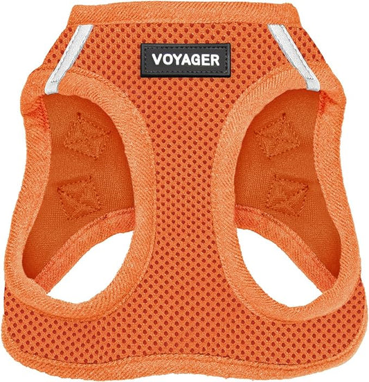 Voyager Step-in Air Dog Harness - All Weather Mesh, Reflective, No Pull Harness for Small, Medium Dogs, Cats - Secure with Hook & Loop Fastener, Buckle, Double D-Rings - Orange, XL BestPetSuppliesLLC