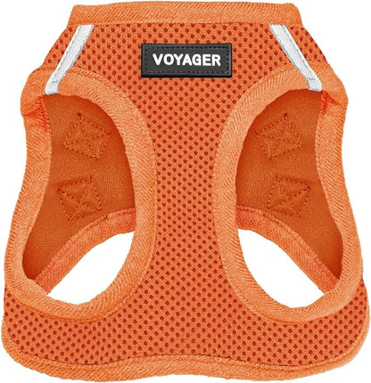 Voyager Step-In Air Dog Harness - All Weather Mesh, Reflective, No Pull Harness for Small, Medium Dogs, Cats - Secure with Hook & Loop Fastener, Buckle, Double D-Rings - Orange, XXS BestPetSuppliesLLC