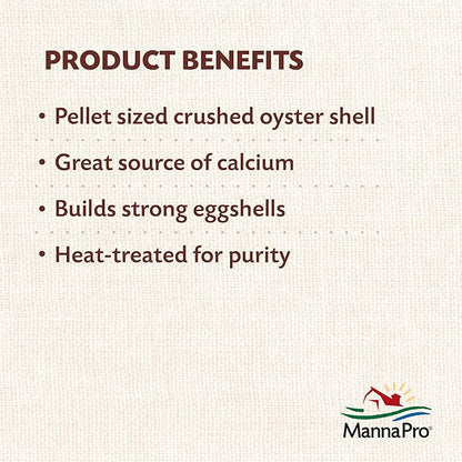 Manna Pro Crushed Oyster Shell for Laying Hens - Laying Chicken Oyster Shell - 6-Pack of 5lbs MannaPro