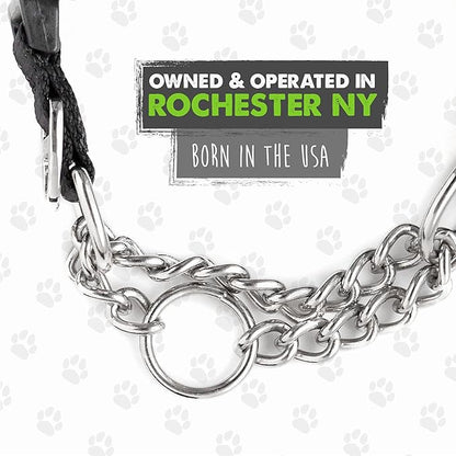 Mighty Paw Martingale Dog Collar 2.0 | Trainer Approved Limited Slip Collar with Stainless Steel Chain & Heavy Duty Buckle - Modified Cinch Collar for Gentle & Effective Pet Training - Small, Grey MightyPaw