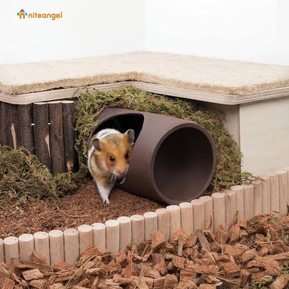 Niteangel Ceramic Hamster Tunnel & Tubes Hideout: for Dwarf Robo Syrian Hamsters Mice Rats or Other Small Animals (Tunnel - Large) Niteangel