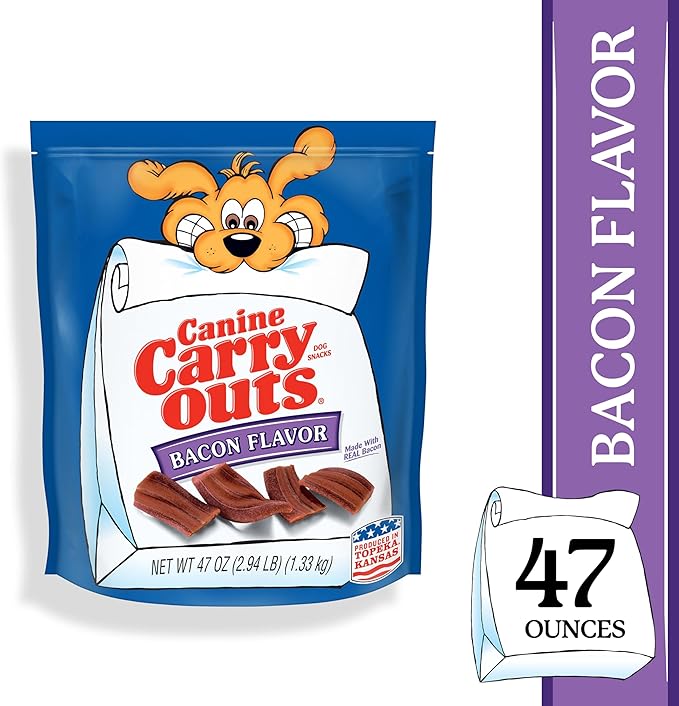 Canine Carry Outs Dog Treats, Bacon Flavor, 47 Ounce, Made with Real Bacon - PAWPICO