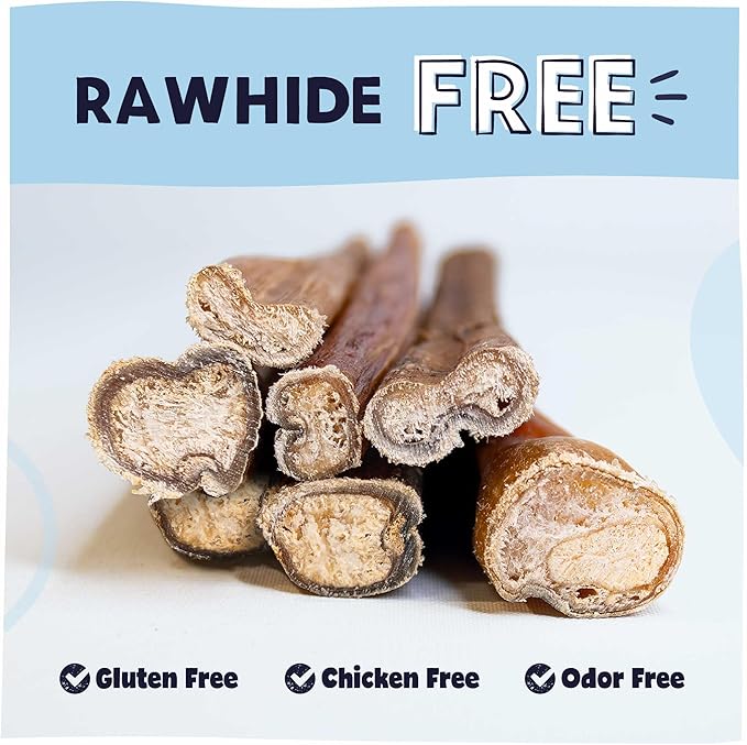Pawstruck All-Natural 12" Bully Sticks for Dogs - Best Long Lasting, Rawhide Free, Low Odor & Grain Free Dental Chew Treat - Healthy Single Ingredient 100% Real Beef - 1 lb. Bag - PAWPICO