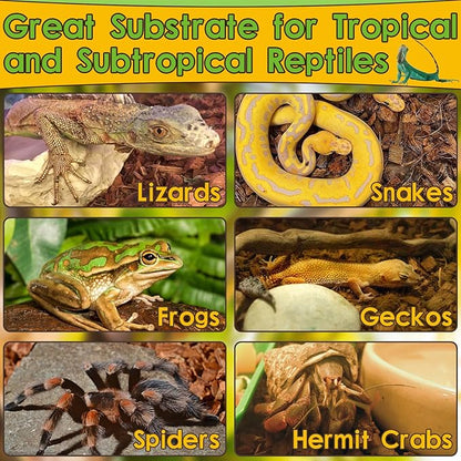 Halatool 6Pack Compressed Coconut Chips Brick Natural Coconut Husk for Reptiles Bedding Coco Coir Chips Terrarium Substrate for Ball Python Frog Snake Gecko Hermit Crab Tortoise HALATOOL