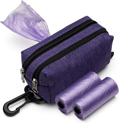 Premium Dog Poop Bag Holder for Leash - Convenient Dog Poop Bag Dispenser with Durable Design - Stylish Accessory for Easy Cleanup - Ideal for Dogs, Puppies, and Outdoor Walks - Purple - PAWPICO