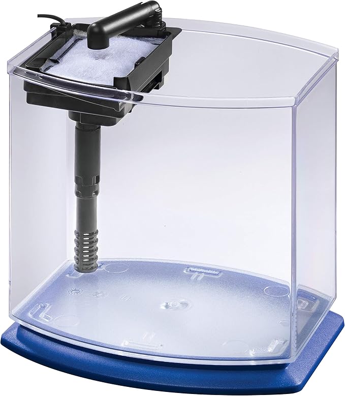 Aqueon LED MiniBow Small Aquarium Fish Tank Kit with SmartClean Technology, Blue, 1 Gallon Aqueon