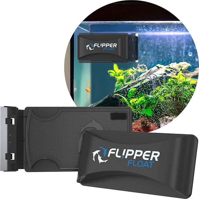 FL!PPER Flipper Cleaner Float - 2-in-1 Floating Magnetic Aquarium Glass Cleaner - Fish Tank Cleaner - Scrubber & Scraper Aquarium Cleaning Tools - Floating Fish Tank Cleaner, Standard FLPPER