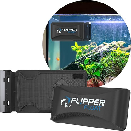 FL!PPER Flipper Cleaner Float - 2-in-1 Floating Magnetic Aquarium Glass Cleaner - Fish Tank Cleaner - Scrubber & Scraper Aquarium Cleaning Tools - Floating Fish Tank Cleaner, Standard FLPPER