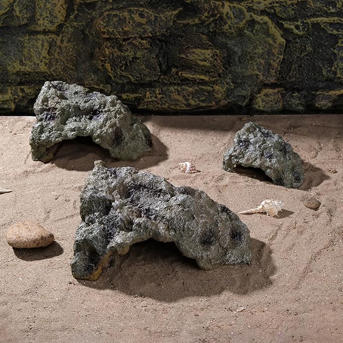 Resin Leopard Gecko Hide, True to Nature Reptile Rock for Bearded Dragon Hideout Snake Hides for Ball Pythons, Tortoise House Terrarium DÉCor - Large IBWell