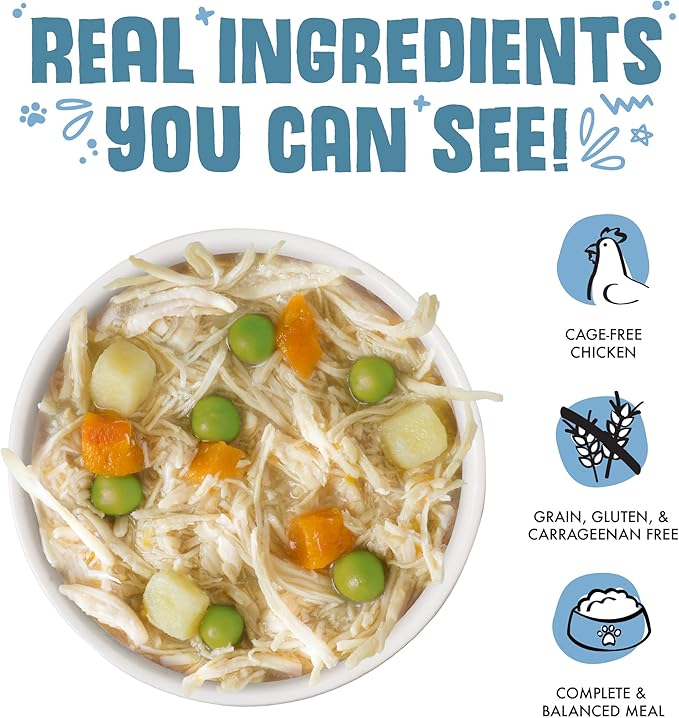 Weruva Classic Dog Food, Grandma's Chicken Soup with Chicken Breast & Veggies, 5.5oz Can (Pack of 24), Blue (4124) - PAWPICO