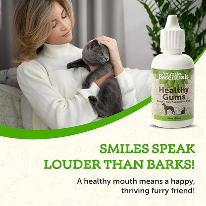 Animal Essentials Healthy Gums for Dogs & Cats - Dental Care, Mouth & Gum Support, Dental Drops, All Natural Pet Supplement, Oral Care - 1 Fl Oz AnimalEssentials