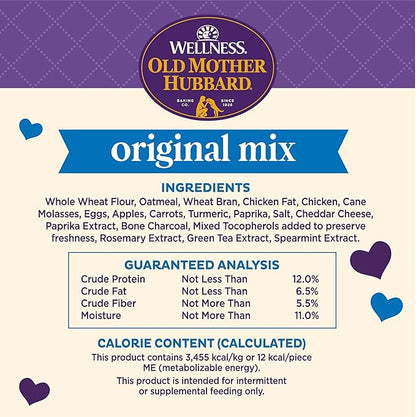 Old Mother Hubbard by Wellness Classic Original Mix Natural Dog Treats, Crunchy Oven-Baked Biscuits, Ideal for Training, Mini Size, 3 lbs 13 oz pound bag - PAWPICO