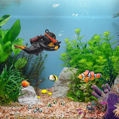 onesimcr Floating Fish Tank Decorations, Aquarium Decorations, Lovely Diver Fish Tank Decorations, Floating Device Fish Tank Accessories，Suitable for All Kinds of Fish Tanks(Black)… onesimcr