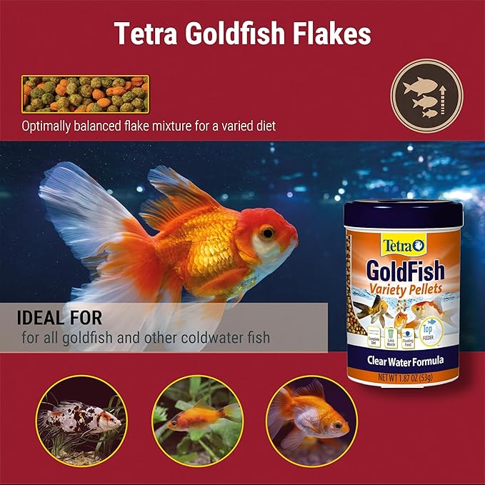 Tetra Goldfish Variety Pellets, Balanced Diet, 1.87 Ounce Tetra