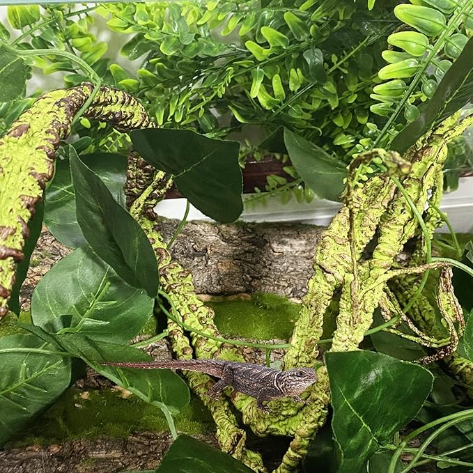 BNOSDM Reptile Bendable Jungle Vines, 3.6Ft Reptile Climbing Branches, Flexible Chameleon Cage Accessories, Reptile Terrarium Decor for Lizard Gecko Frog Snake BNOSDM