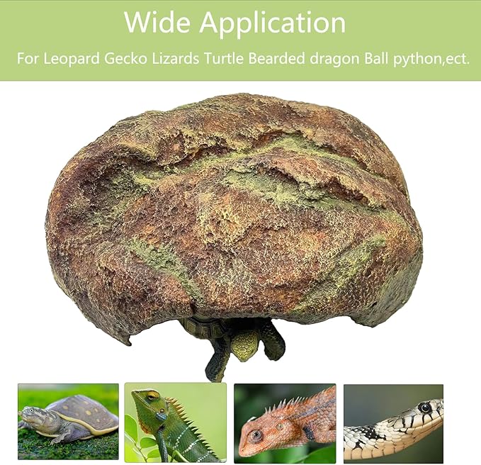 Extra Large Reptile Hide Resin Snake Hides for Ball Pythons Reptile Hides and Caves Simulation Rock Reptile Hideout for Habitat Lizard Leopard Gecko Bearded Dragon ZXUAQNOE