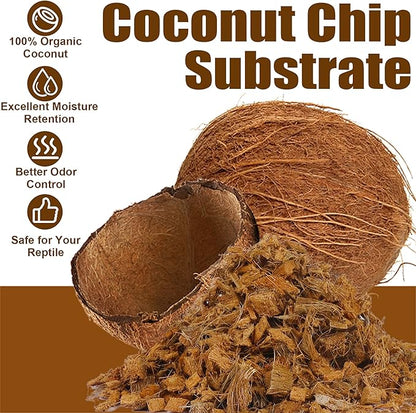 winemana Coconut Substrate for Reptile, 61 Quart Coconut Husk Chip Bedding for Ball Python Snake Tortoise winemana