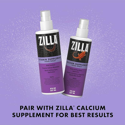 Zilla Vitamin Supplement Food Spray, with Carotene, Spray-on Multivitamin Supplement for Reptiles Zilla