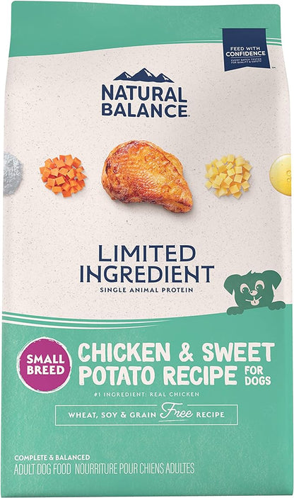 Natural Balance Limited Ingredient Small Breed Adult Grain-Free Dry Dog Food, Chicken & Sweet Potato Recipe, 4 Pound (Pack of 1) - PAWPICO