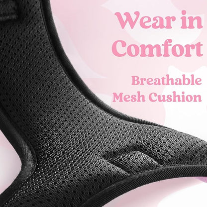 rabbitgoo Dog Harness Medium Sized, No Pull Pet Harness with 3 Buckles, Adjustable Soft Padded Pooch Vest with Instant Control Handle, Easy Walking Reflective Pet Vest for Medium Dogs, Pink, M rabbitgoo