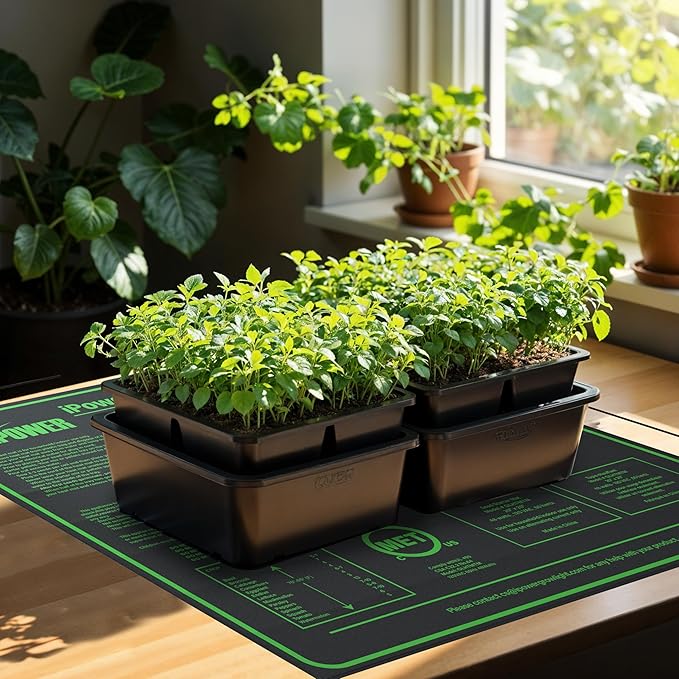 iPower Durable Seedling Heat Mat Warm 20" x 20" Hydroponic Heating Pad Waterproof for Seed Starting Greenhouse and Germination iPower