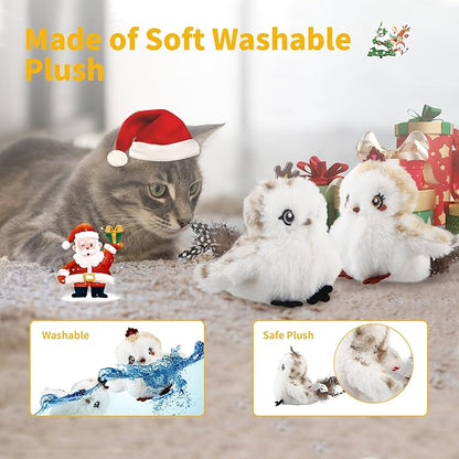 Gigwi Interactive Cat Toys for Indoor Cats, Flapping and Chirping Catnip Toys for Cat Exercise, Automatic Cat Toy with Beating Wings & Real Feather Tail, Rechargeable Cat Kicker Toy Prince & Princess - PAWPICO