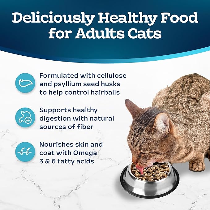 Blue Buffalo Tastefuls Natural Dry Food for Adult Cats, Hairball Control, Chicken & Brown Rice Recipe, 7-lb. Bag - PAWPICO